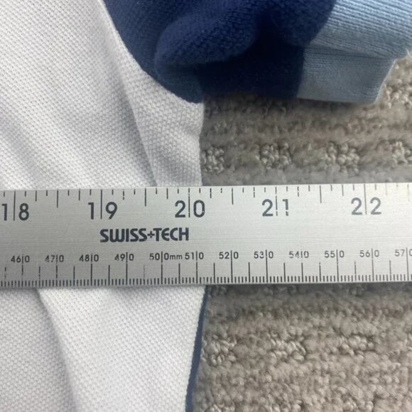 Chaps Golf Shirt Men Medium M Navy Blue White Color Block Everyday Polo - Picture 5 of 8